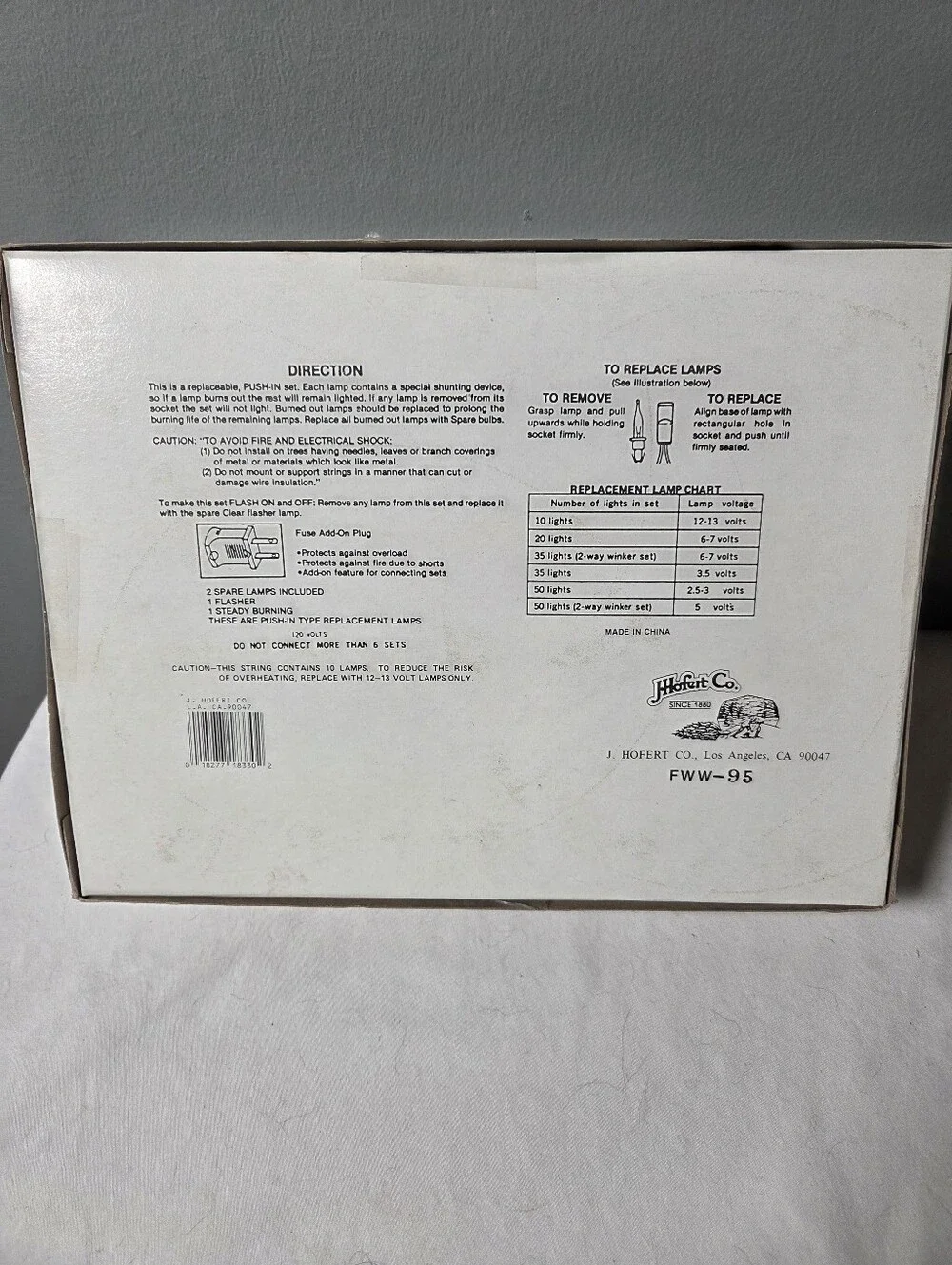 vintage Hafer's 10-count blow mold snowman Christmas light set original Box